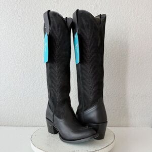 Lane JENTRY Knee High Womens Cowboy Boots 5.5 Black Leather Western Cowgirl Tall